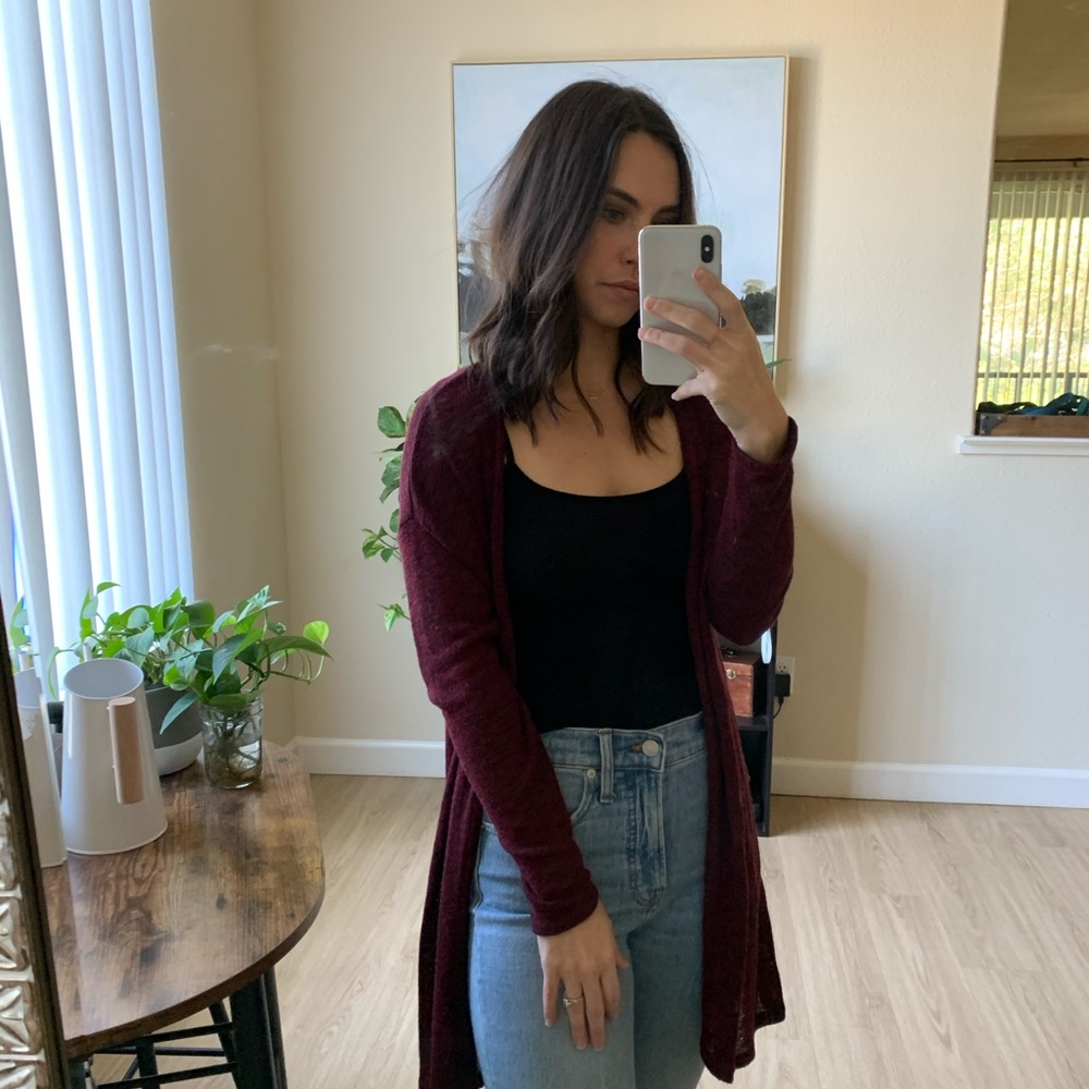 Maroon Cardigan. Size Small.
